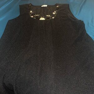 Black Avenue Dress with Gold and Black Detailed Neckline Size 26/28
